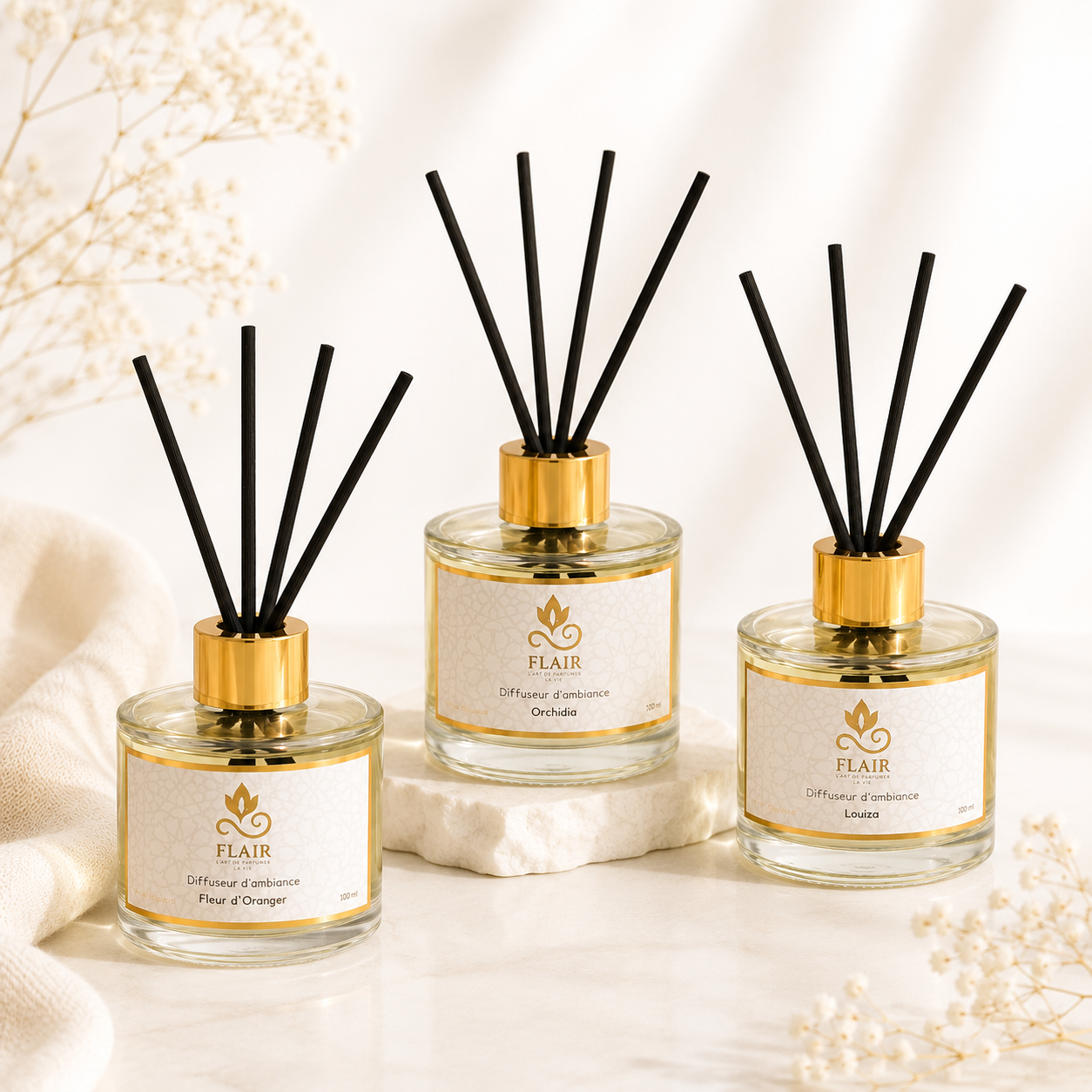 Pack 3 Diffuseurs d'Ambiance FLAIR avec Bâtonnets